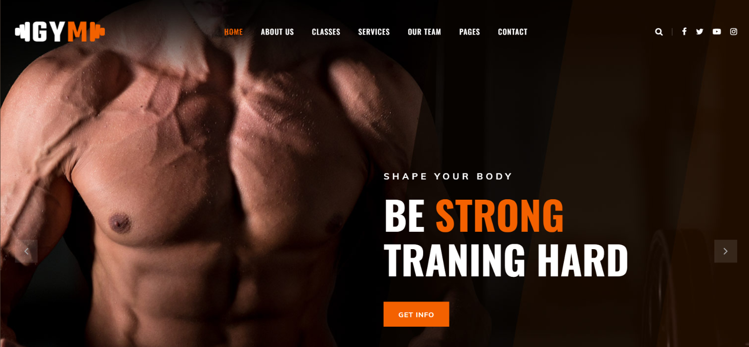 Fitness studio website